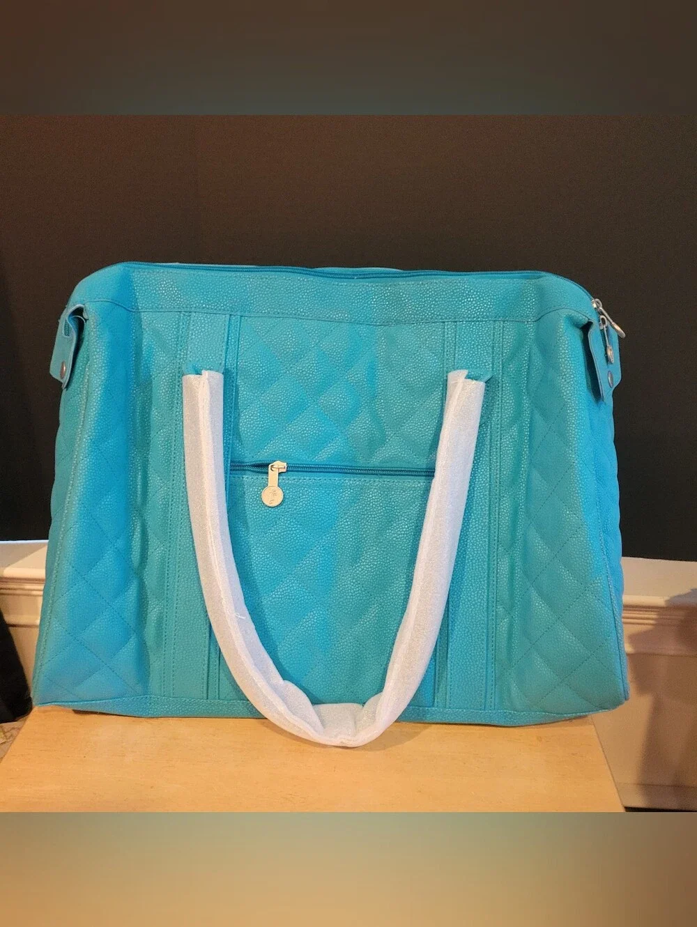 NEW Oversized  City Tote Carry All Turquoise Air  Travel Cruise WeekenderAppro